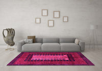 Machine Washable Oriental Pink Modern Rug, wshabs4188pnk