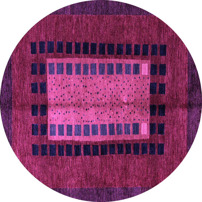 Round Machine Washable Oriental Purple Modern Area Rugs, wshabs4188pur