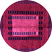 Round Oriental Pink Modern Rug, abs4188pnk