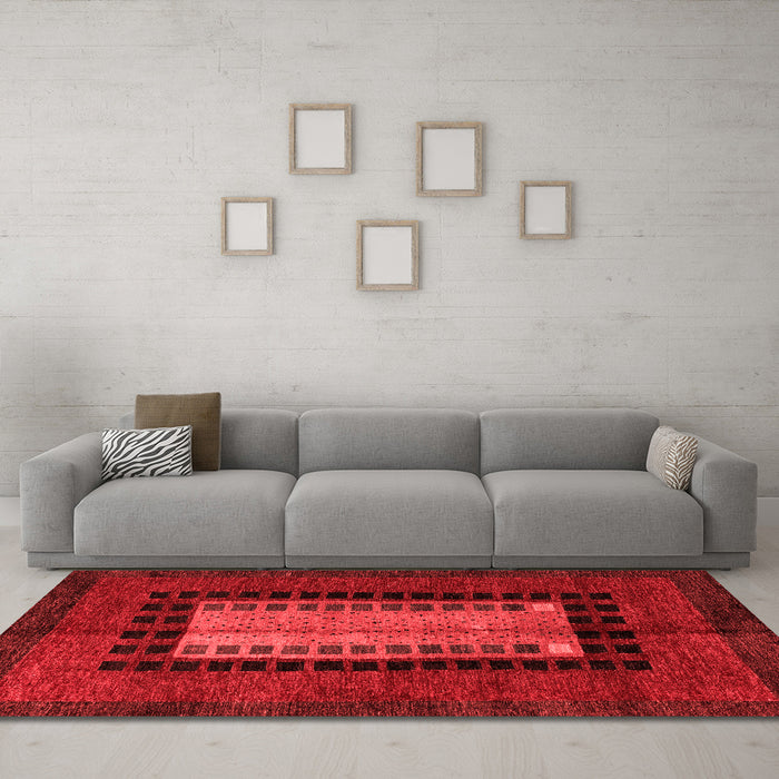 Modern Red Washable Rugs