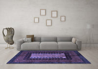 Machine Washable Oriental Blue Modern Rug, wshabs4188blu