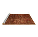 Sideview of Machine Washable Abstract Red Rug, wshabs4189