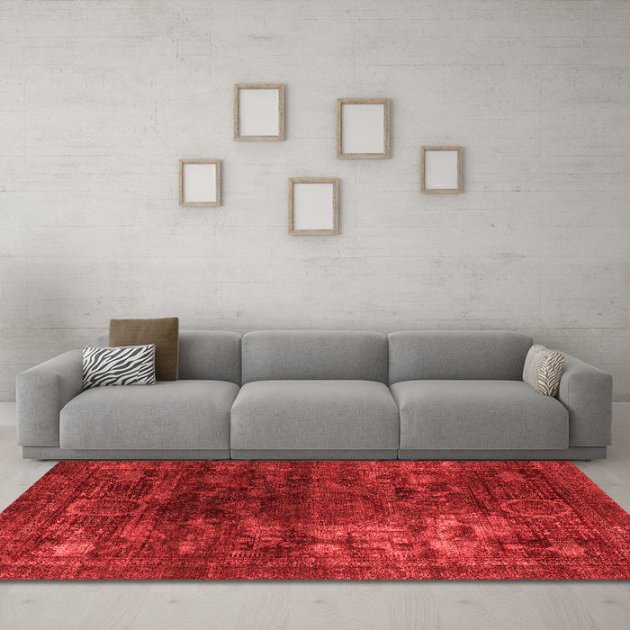 Modern Red Washable Rugs