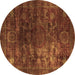 Round Oriental Brown Modern Rug, abs4189brn