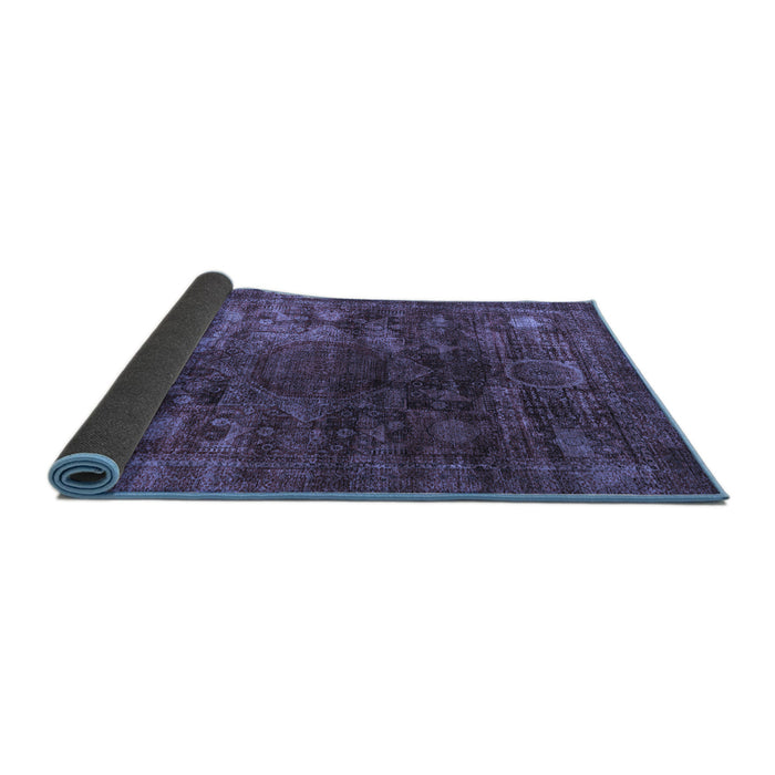 Sideview of Oriental Blue Modern Rug, abs4189blu
