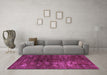 Machine Washable Oriental Purple Modern Area Rugs in a Living Room, wshabs4189pur