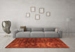 Machine Washable Oriental Orange Modern Area Rugs in a Living Room, wshabs4189org