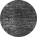 Round Oriental Gray Modern Rug, abs4189gry