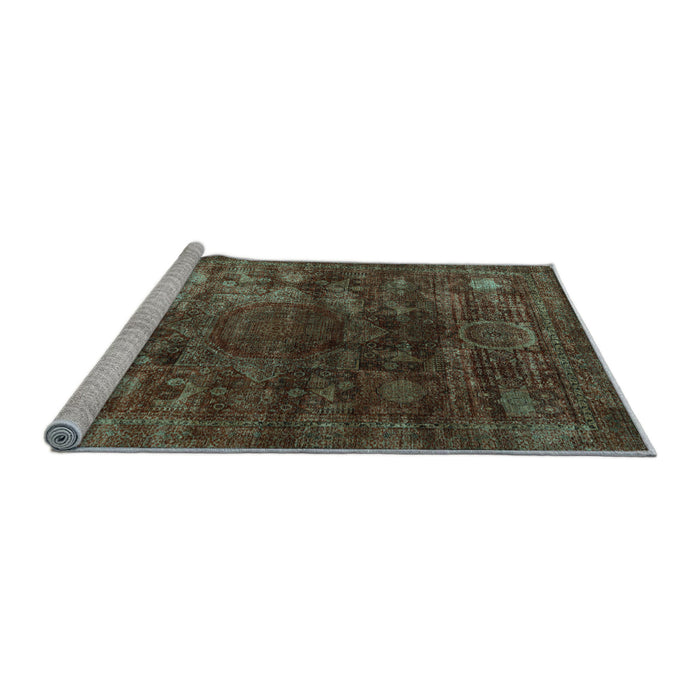 Sideview of Machine Washable Oriental Light Blue Modern Rug, wshabs4189lblu