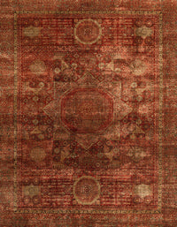 Machine Washable Abstract Red Rug, wshabs4189