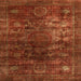 Square Machine Washable Abstract Red Rug, wshabs4189