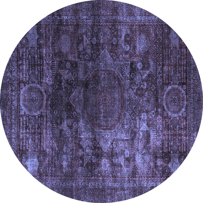 Round Oriental Blue Modern Rug, abs4189blu