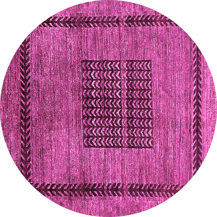 Round Abstract Pink Modern Rug, abs418pnk