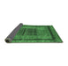 Sideview of Abstract Emerald Green Modern Rug, abs418emgrn