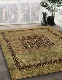 Abstract Caramel Brown Modern Rug, abs418