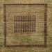 Square Abstract Caramel Brown Modern Rug, abs418