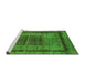 Sideview of Machine Washable Abstract Green Modern Area Rugs, wshabs418grn