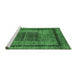 Sideview of Machine Washable Abstract Emerald Green Modern Area Rugs, wshabs418emgrn