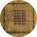 Round Abstract Brown Modern Rug, abs418brn