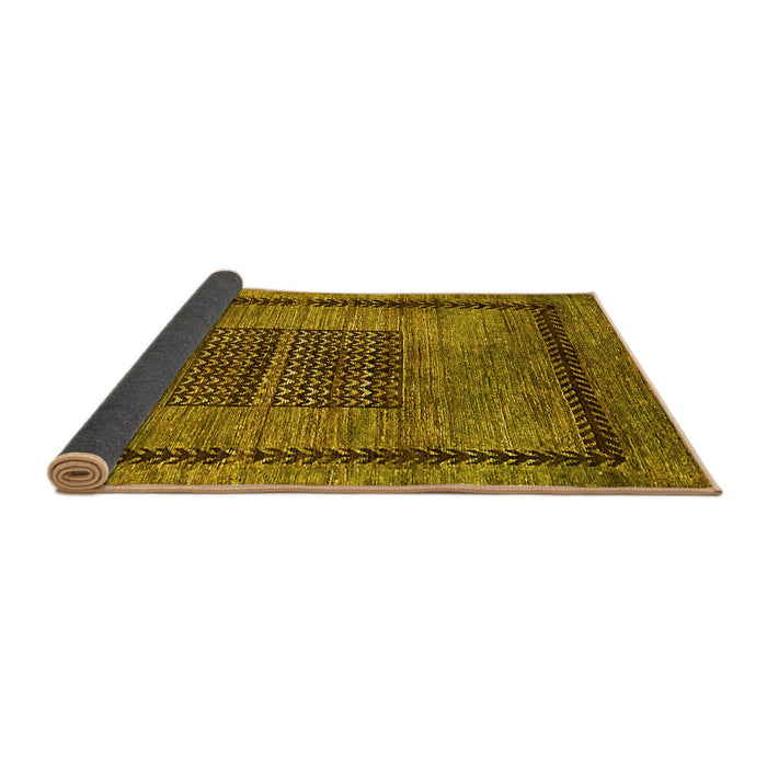 Sideview of Abstract Yellow Modern Rug, abs418yw