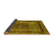 Sideview of Abstract Yellow Modern Rug, abs418yw