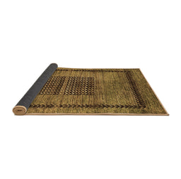 Sideview of Abstract Brown Modern Rug, abs418brn