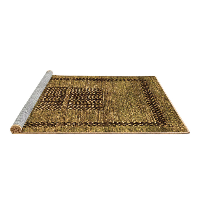 Sideview of Machine Washable Abstract Brown Modern Rug, wshabs418brn