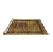 Sideview of Machine Washable Abstract Brown Modern Rug, wshabs418brn