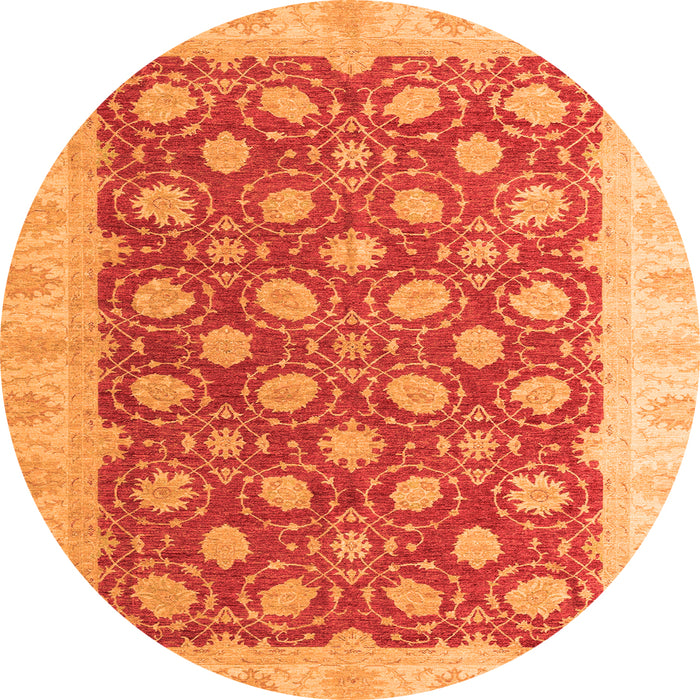 Round Oriental Orange Modern Rug, abs4190org