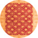 Round Oriental Orange Modern Rug, abs4190org