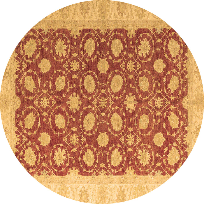 Round Oriental Brown Modern Rug, abs4190brn