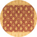 Round Oriental Brown Modern Rug, abs4190brn