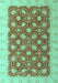 Machine Washable Oriental Turquoise Modern Area Rugs, wshabs4190turq