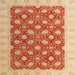 Square Machine Washable Abstract Orange Red Rug, wshabs4190