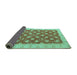 Sideview of Oriental Turquoise Modern Rug, abs4190turq