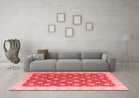 Machine Washable Oriental Red Modern Rug, wshabs4190red