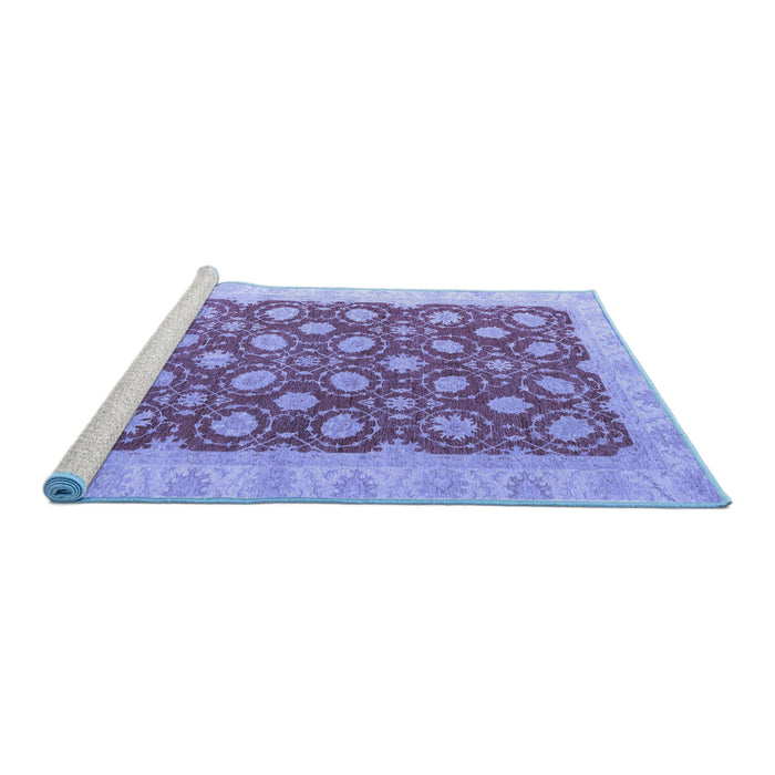 Sideview of Machine Washable Oriental Blue Modern Rug, wshabs4190blu