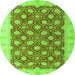 Round Oriental Green Modern Rug, abs4190grn