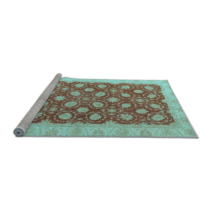 Sideview of Machine Washable Oriental Light Blue Modern Rug, wshabs4190lblu