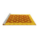 Sideview of Machine Washable Oriental Yellow Modern Rug, wshabs4190yw