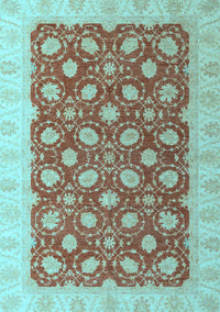 Oriental Light Blue Modern Rug, abs4190lblu