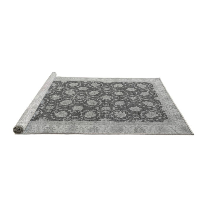 Sideview of Machine Washable Oriental Gray Modern Rug, wshabs4190gry