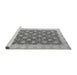 Sideview of Machine Washable Oriental Gray Modern Rug, wshabs4190gry