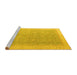 Sideview of Machine Washable Oriental Yellow Modern Rug, wshabs4191yw