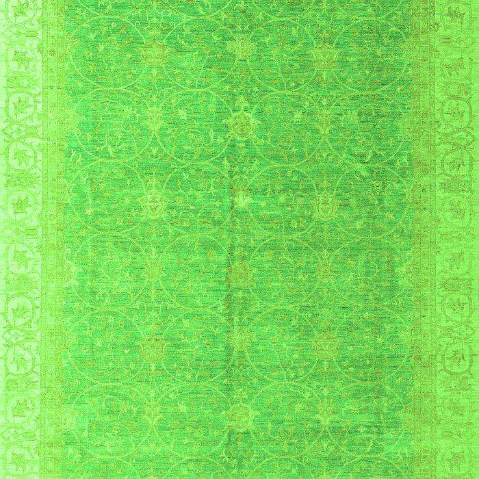 Machine Washable Oriental Green Modern Area Rugs, wshabs4191grn