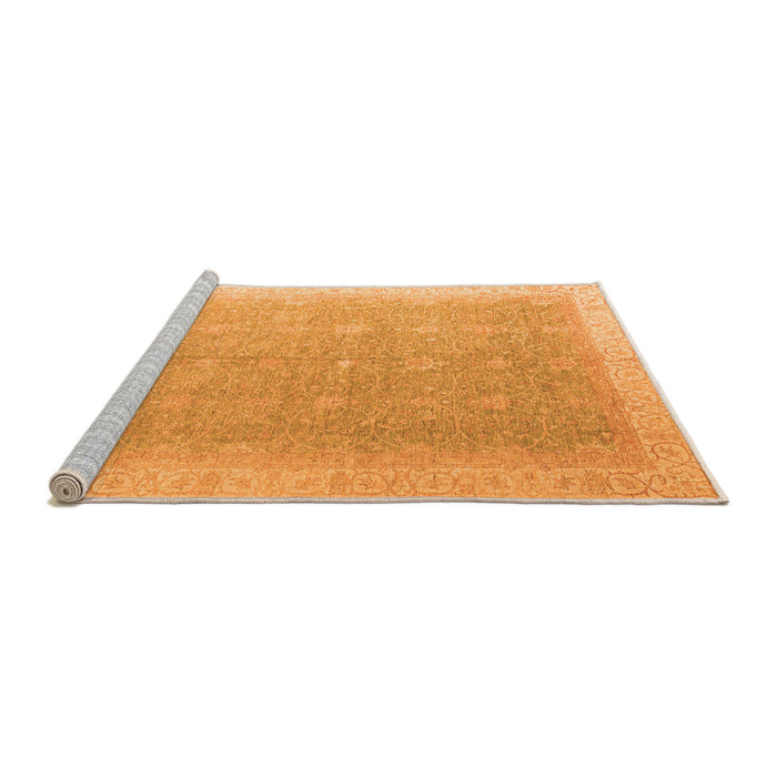 Sideview of Machine Washable Oriental Orange Modern Area Rugs, wshabs4191org