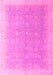 Machine Washable Oriental Pink Modern Rug, wshabs4191pnk