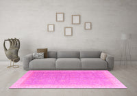 Machine Washable Oriental Pink Modern Rug, wshabs4191pnk