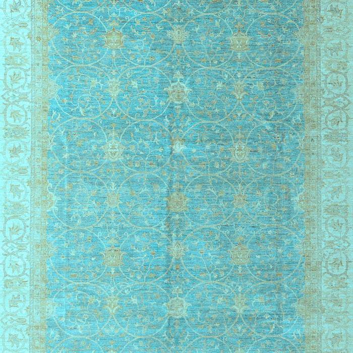 Machine Washable Oriental Light Blue Modern Rug, wshabs4191lblu