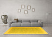 Machine Washable Oriental Yellow Modern Rug in a Living Room, wshabs4191yw